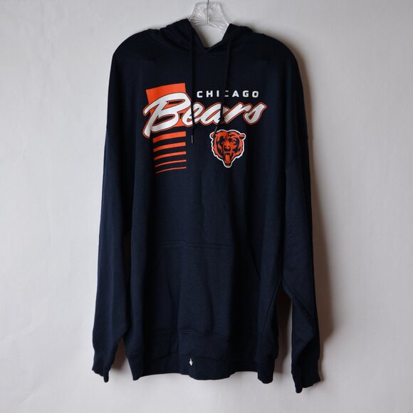 Chicago Bear Mens 2XL NFL Team Apparel Navy Blue Hoodie Sweatshirt - Picture 1 of 6